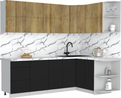 Кухонный гарнитур Интерлиния Мила Матте 1.5x2.4 А PR - фото