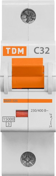 Выключатель автоматический TDM ВА47-125 1Р 32А 15кА С / SQ0208-0053