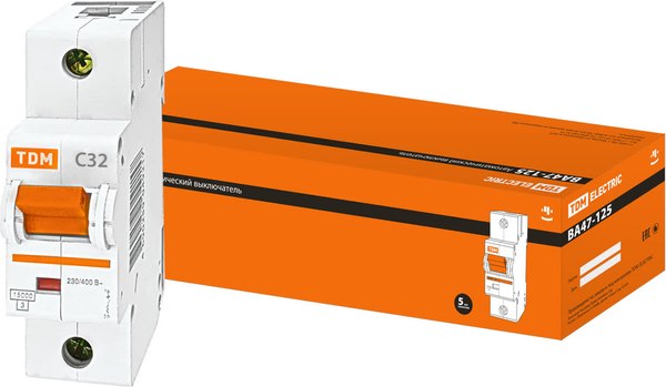 Выключатель автоматический TDM ВА47-125 1Р 32А 15кА С / SQ0208-0053