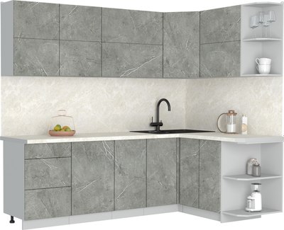 Кухонный гарнитур Интерлиния Мила Матте 1.5x2.4 А PR - фото