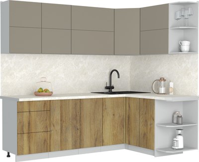 Кухонный гарнитур Интерлиния Мила Матте 1.5x2.4 А PR - фото