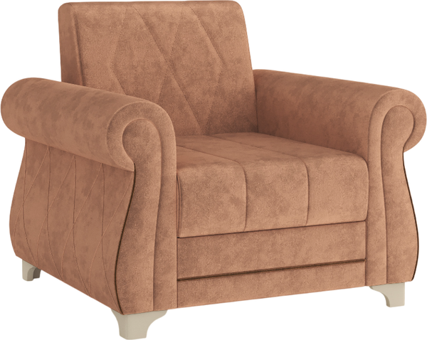 Кресло мягкое Олмеко Порто М (велюр, тенерифе корица/велюр, тенерифе шоколад) - фото