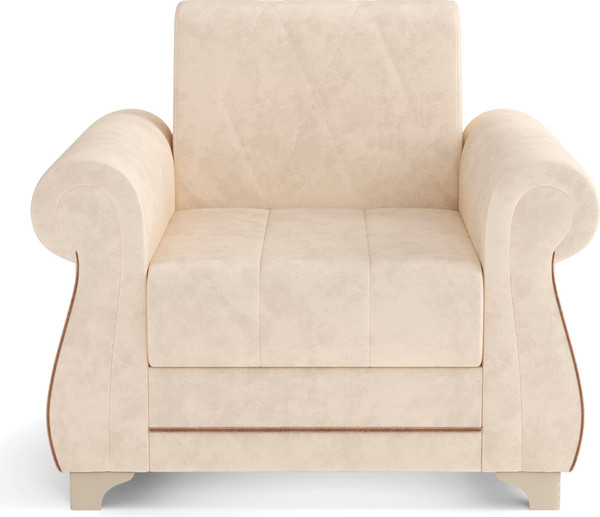 Кресло мягкое Олмеко Порто М (велюр, тенерифе крем/велюр, тенерифе хумус)