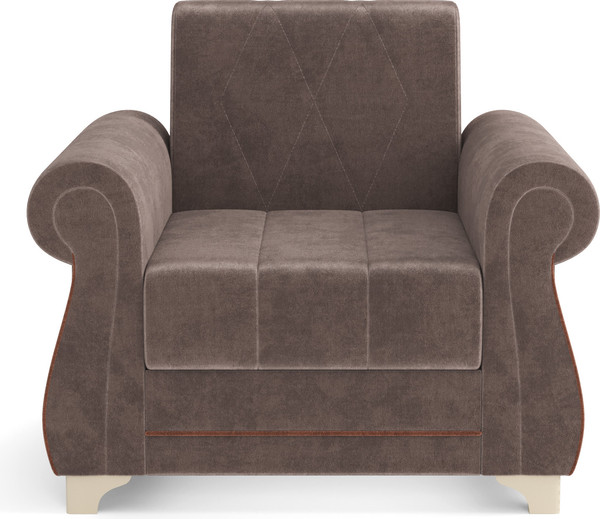 Кресло мягкое Олмеко Порто М (велюр, тенерифе стоун/велюр, тенерифе шоколад)