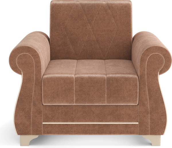 Кресло мягкое Олмеко Порто М (велюр, тенерифе хумус/велюр, тенерифе крем)