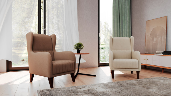 Кресло мягкое Олмеко ЕвроМагнат М (велюр, тенерифе корица)