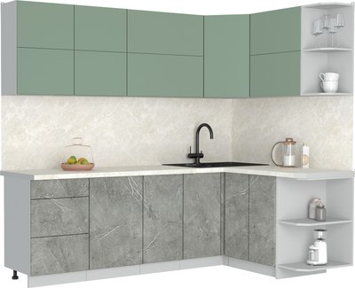 Кухонный гарнитур Интерлиния Мила Матте 1.5x2.4 А PR - фото