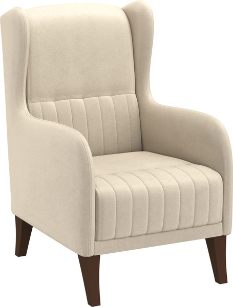 Кресло мягкое Олмеко ЕвроМагнат М (велюр, тенерифе крем) - фото