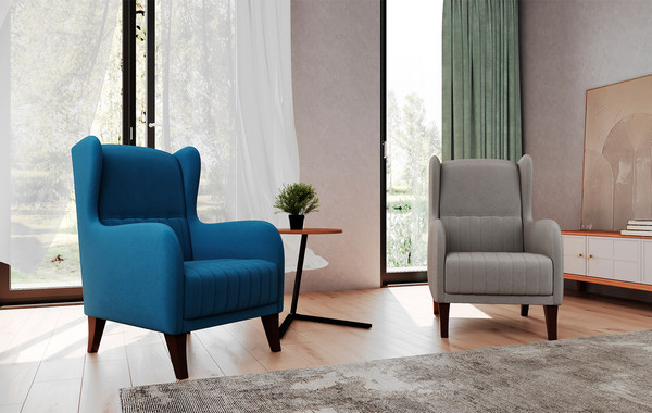 Кресло мягкое Олмеко ЕвроМагнат М (велюр, тенерифе океан)