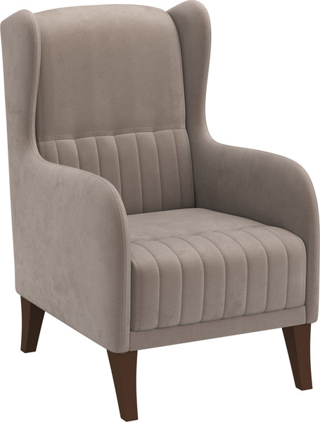 Кресло мягкое Олмеко ЕвроМагнат М (велюр, тенерифе хумус) - фото