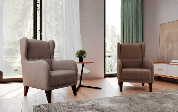 Кресло мягкое Олмеко ЕвроМагнат М (велюр, тенерифе шоколад)