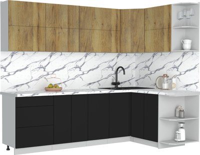 Кухонный гарнитур Интерлиния Мила Матте 1.5x2.6 А PR - фото