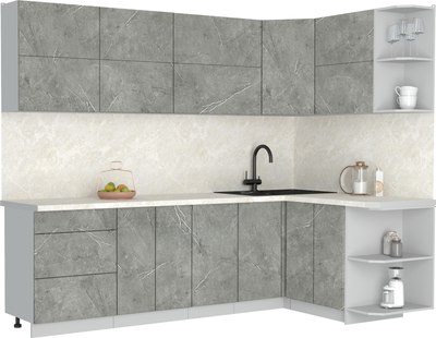 Кухонный гарнитур Интерлиния Мила Матте 1.5x2.6 А PR - фото