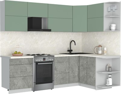 Кухонный гарнитур Интерлиния Мила Матте 1.5x2.6 Б PR - фото