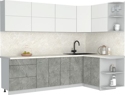 Кухонный гарнитур Интерлиния Мила Матте 1.5x2.7 А PR - фото