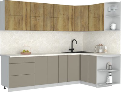 Кухонный гарнитур Интерлиния Мила Матте 1.5x2.7 А PR - фото