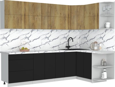 Кухонный гарнитур Интерлиния Мила Матте 1.5x2.7 А PR - фото