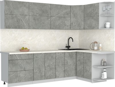 Кухонный гарнитур Интерлиния Мила Матте 1.5x2.7 А PR - фото