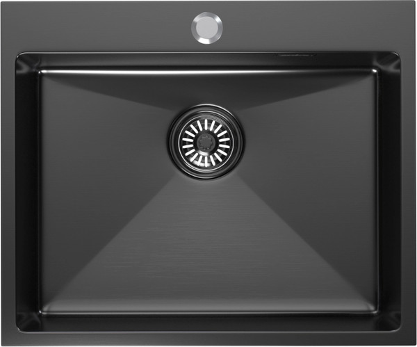 Мойка кухонная Mixline Pro 555134 (черный графит, с сифоном) - фото