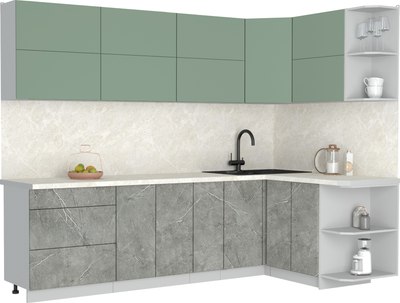 Кухонный гарнитур Интерлиния Мила Матте 1.5x2.7 А PR - фото