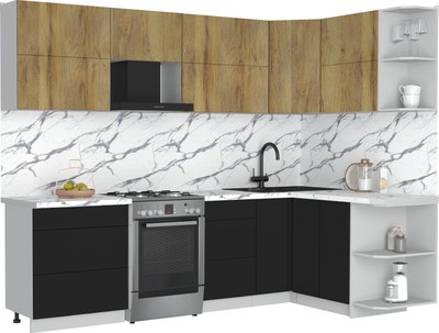 Кухонный гарнитур Интерлиния Мила Матте 1.5x2.7 Б PR - фото