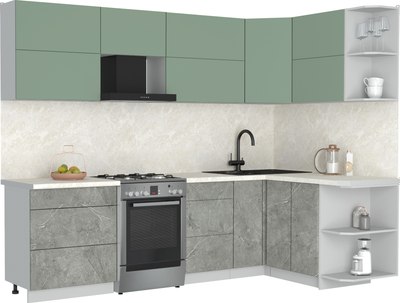 Кухонный гарнитур Интерлиния Мила Матте 1.5x2.7 Б PR - фото