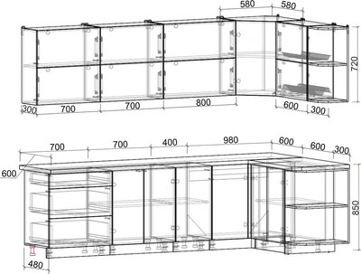 Кухонный гарнитур Интерлиния Мила Матте 1.5x2.8 А PR
