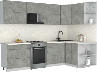Кухонный гарнитур Интерлиния Мила Матте 1.5x2.8 Б PR - фото