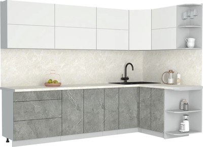 Кухонный гарнитур Интерлиния Мила Матте 1.5x2.9 А PR - фото