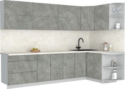 Кухонный гарнитур Интерлиния Мила Матте 1.5x3.0 А PR - фото