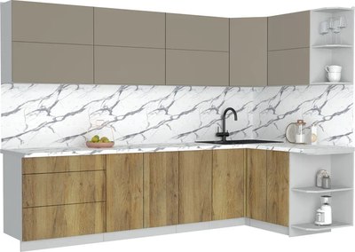 Кухонный гарнитур Интерлиния Мила Матте 1.5x3.0 А PR - фото