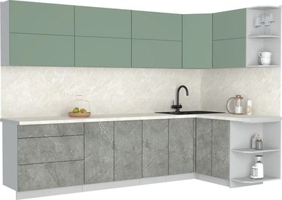 Кухонный гарнитур Интерлиния Мила Матте 1.5x3.0 А PR - фото