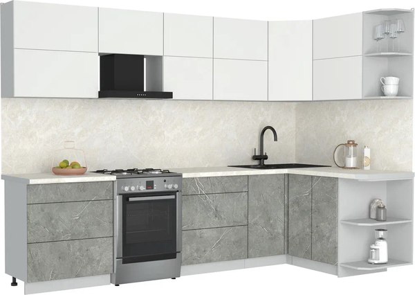 Кухонный гарнитур Интерлиния Мила Матте 1.5x3.0 Б PR - фото