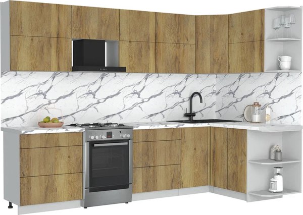 Кухонный гарнитур Интерлиния Мила Матте 1.5x3.0 Б PR - фото