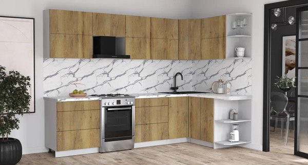 Кухонный гарнитур Интерлиния Мила Матте 1.5x3.0 Б PR