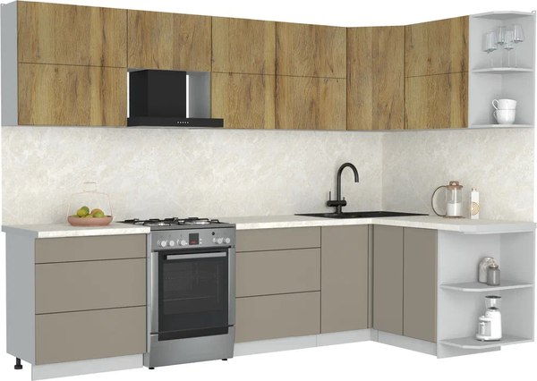 Кухонный гарнитур Интерлиния Мила Матте 1.5x3.0 Б PR - фото