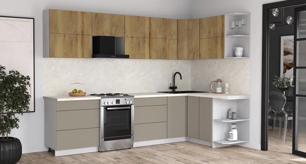 Кухонный гарнитур Интерлиния Мила Матте 1.5x3.0 Б PR