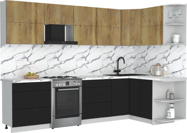 Кухонный гарнитур Интерлиния Мила Матте 1.5x3.0 Б PR - фото