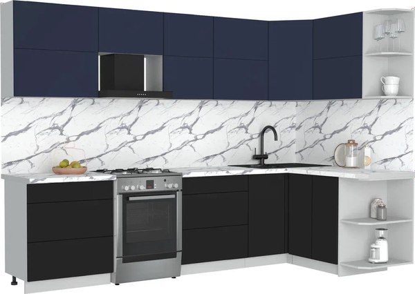 Кухонный гарнитур Интерлиния Мила Матте 1.5x3.0 Б PR - фото