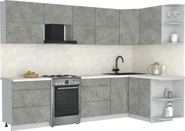 Кухонный гарнитур Интерлиния Мила Матте 1.5x3.0 Б PR - фото