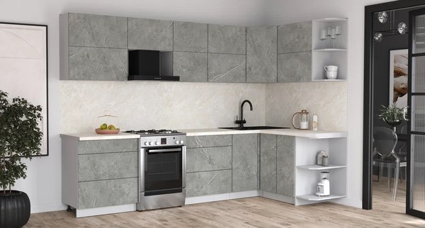 Кухонный гарнитур Интерлиния Мила Матте 1.5x3.0 Б PR