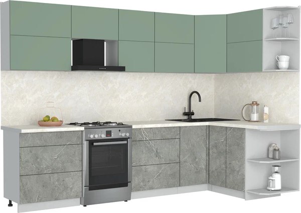 Кухонный гарнитур Интерлиния Мила Матте 1.5x3.0 Б PR - фото