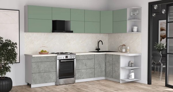 Кухонный гарнитур Интерлиния Мила Матте 1.5x3.0 Б PR