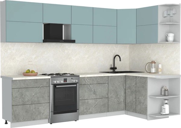 Кухонный гарнитур Интерлиния Мила Матте 1.5x3.0 Б PR - фото