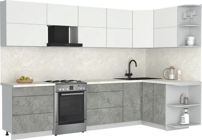 Кухонный гарнитур Интерлиния Мила Матте 1.5x3.1 Б PR - фото