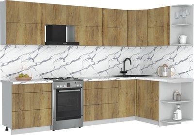 Кухонный гарнитур Интерлиния Мила Матте 1.5x3.1 Б PR - фото
