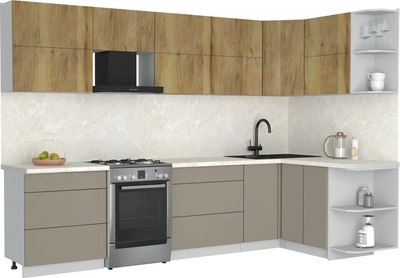Кухонный гарнитур Интерлиния Мила Матте 1.5x3.1 Б PR - фото