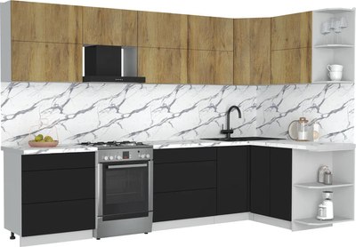 Кухонный гарнитур Интерлиния Мила Матте 1.5x3.1 Б PR - фото