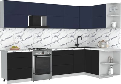 Кухонный гарнитур Интерлиния Мила Матте 1.5x3.1 Б PR - фото