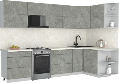 Кухонный гарнитур Интерлиния Мила Матте 1.5x3.1 Б PR - фото